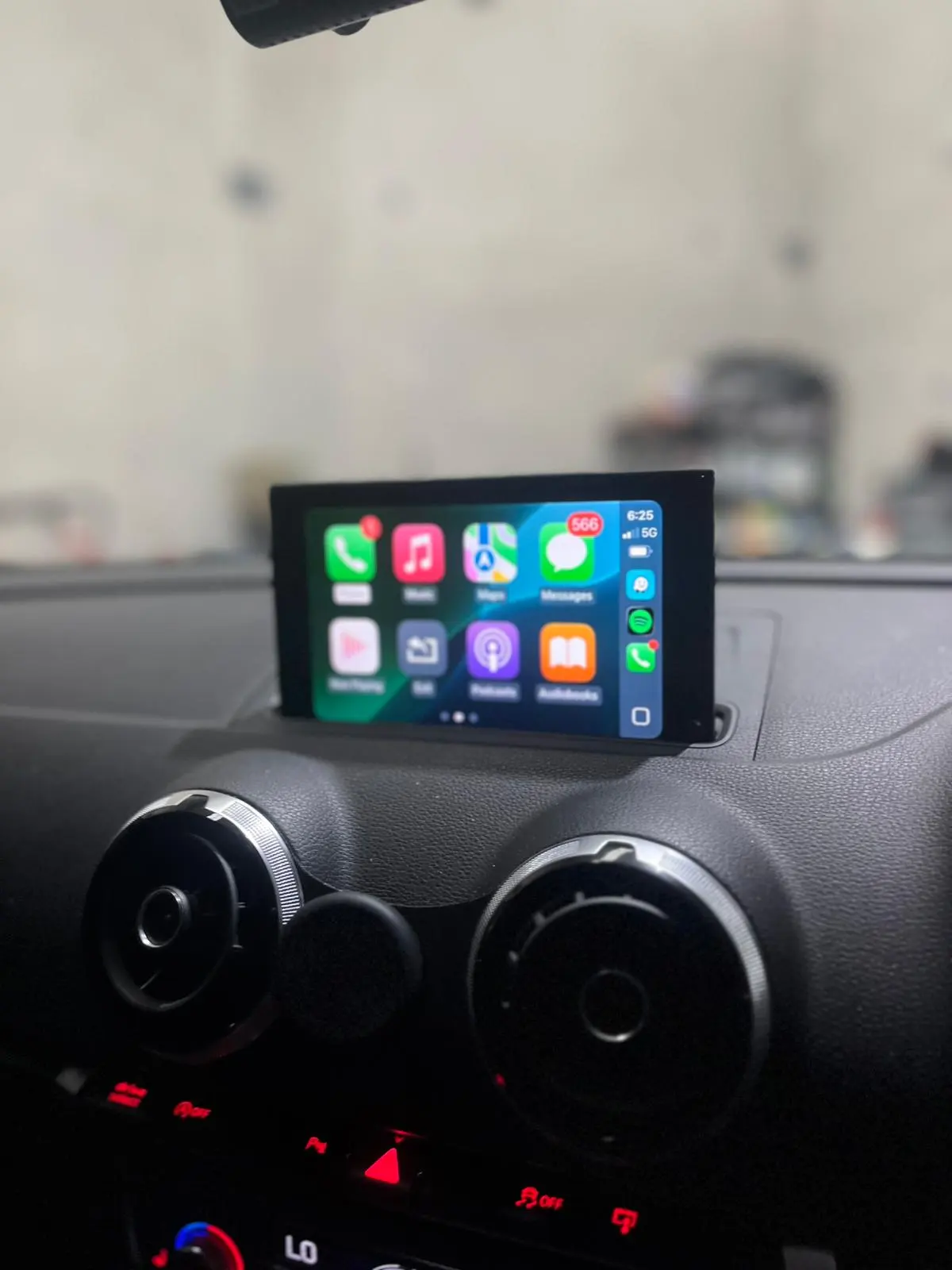 Audi A3 interior with retrofit display